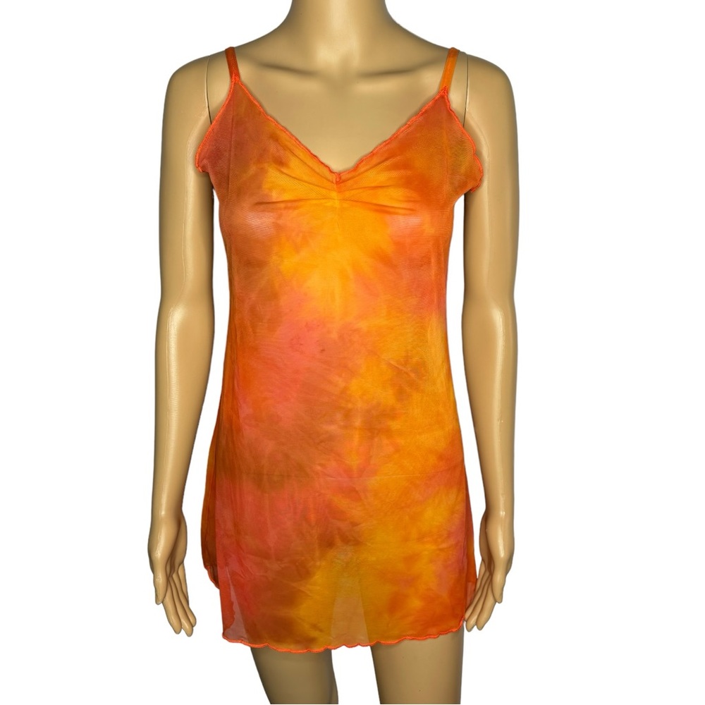 Orange Sunset Sheer Chemise Dress